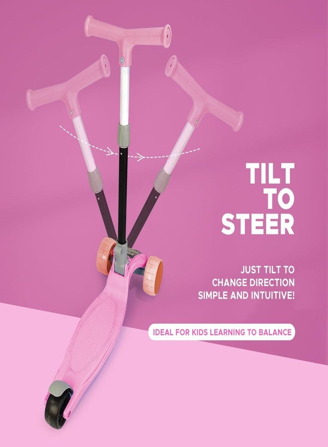 Drumstone (𝗦𝗽𝗲𝗰𝗶𝗮𝗹 𝟭𝟬 𝗬𝗲𝗮𝗿𝘀 𝗪𝗮𝗿𝗿𝗮𝗻𝘁𝘆) Foldable Kids Kick Scooter - 3 Adjustable Heights, Light-Up PVC Wheels, Rear Foot Brake, and Sturdy 3-Wheel Design for Toddlers and Kids - Image 5